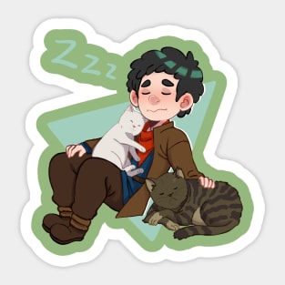 Merlin and Cats Sticker